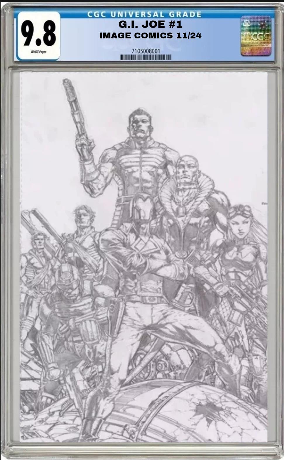 GI JOE #1 IMAGE 2024 CVR M 1:500 DAVID FINCH B&W VARIANT CGC 9.8 NM PRESALE