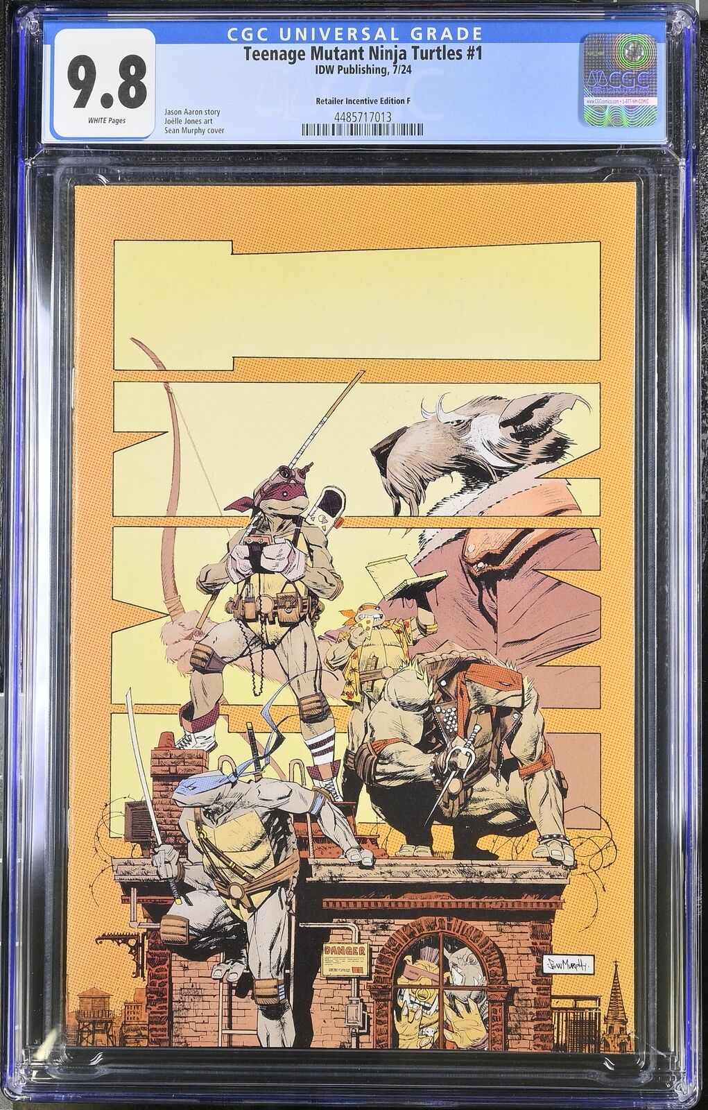 TEENAGE MUTANT NINJA TURTLES #1 IDW 2024 1:500 SEAN MURPHY RI VARIANT CGC 9.8 NM