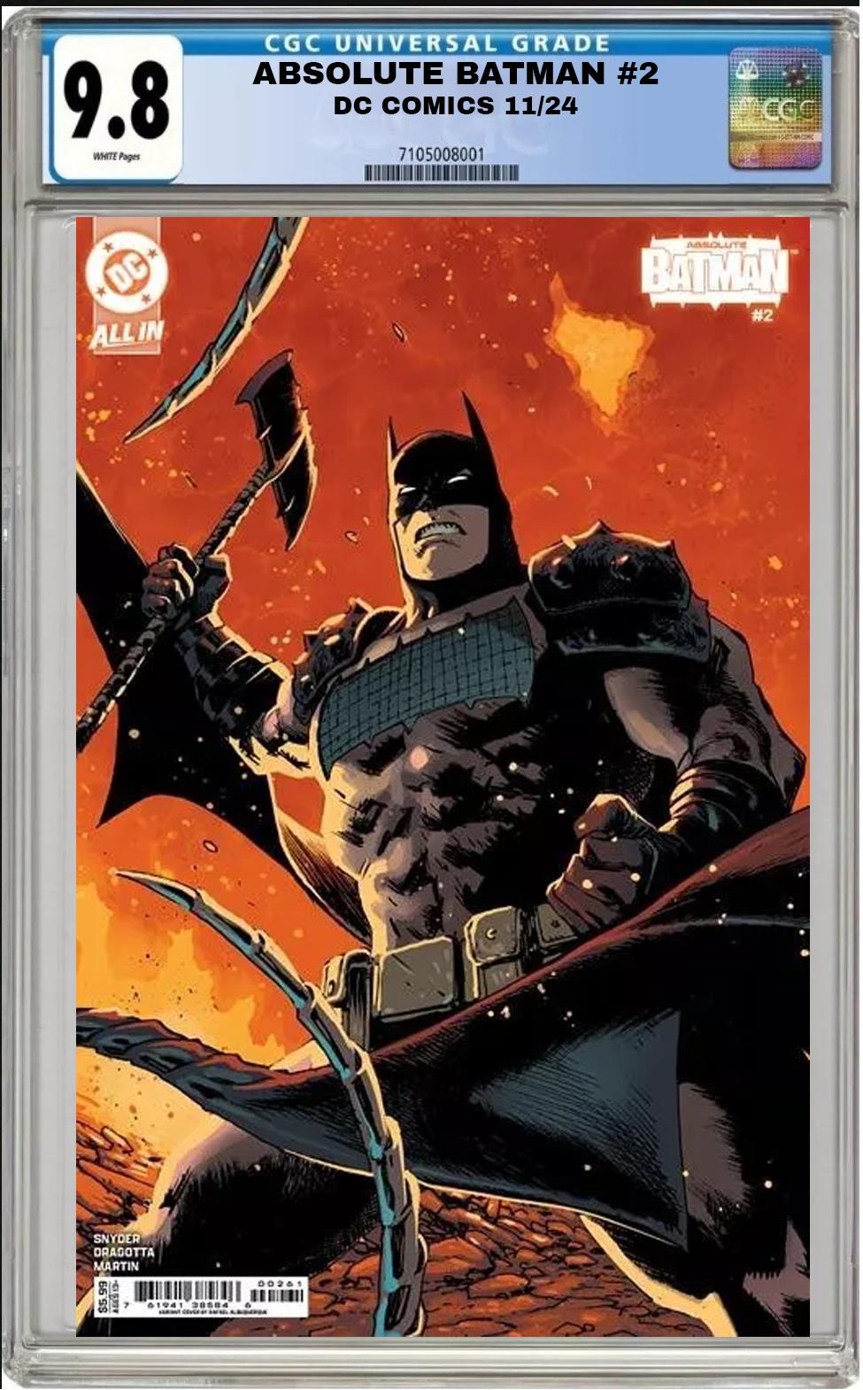 ABSOLUTE BATMAN #2 DC CVR F RAFAEL ALBUQUERQUE VARIANT CGC 9.8 NM PRESALE 11/27