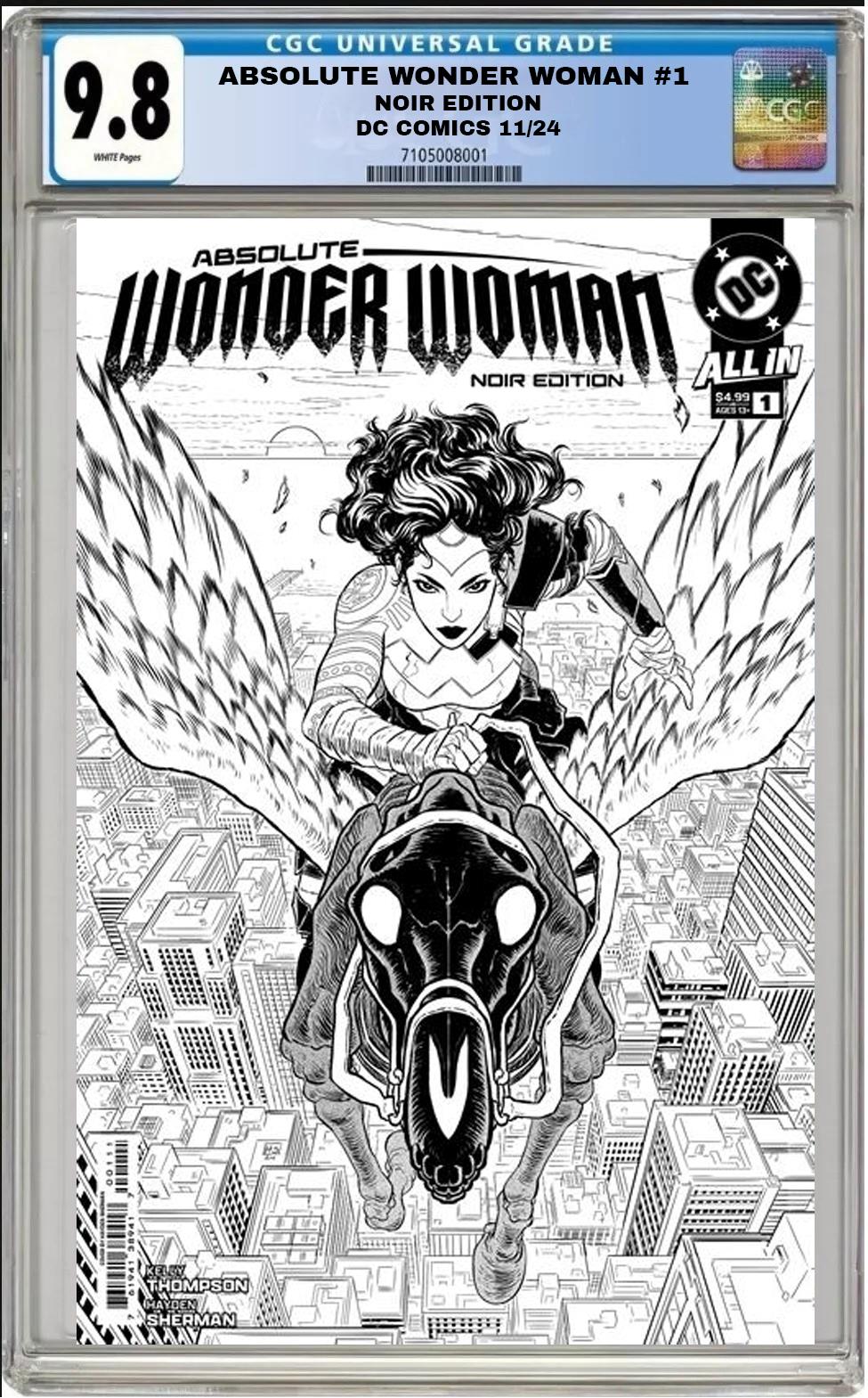 ABSOLUTE WONDER WOMAN NOIR EDITION #1 DC HAYDEN SHERMAN CGC 9.8 NM PRESALE 11/27