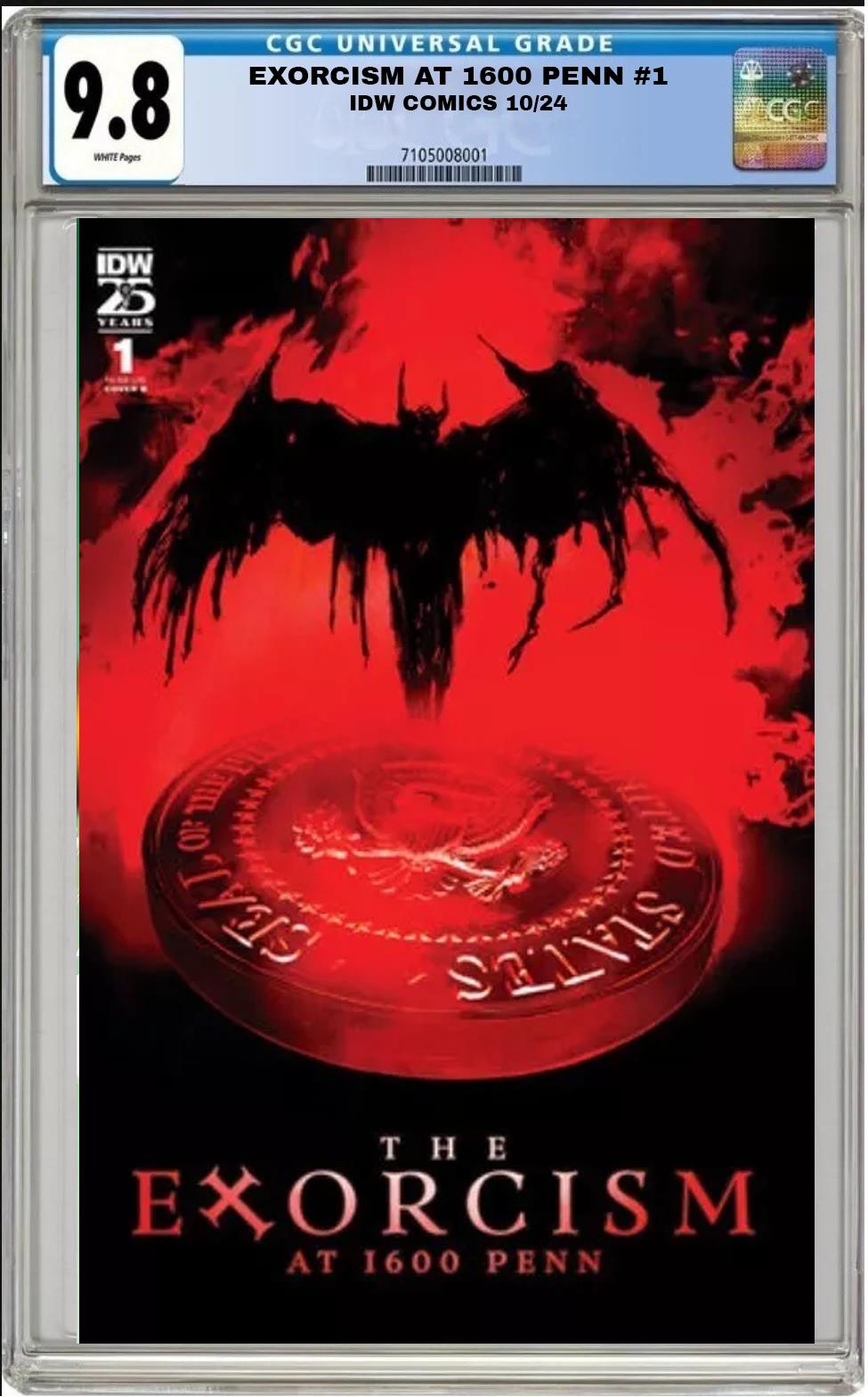 EXORCISM AT 1600 PENN #1 IDW CVR B JOCK VARIANT CGC 9.8 NM PRESALE 10/16