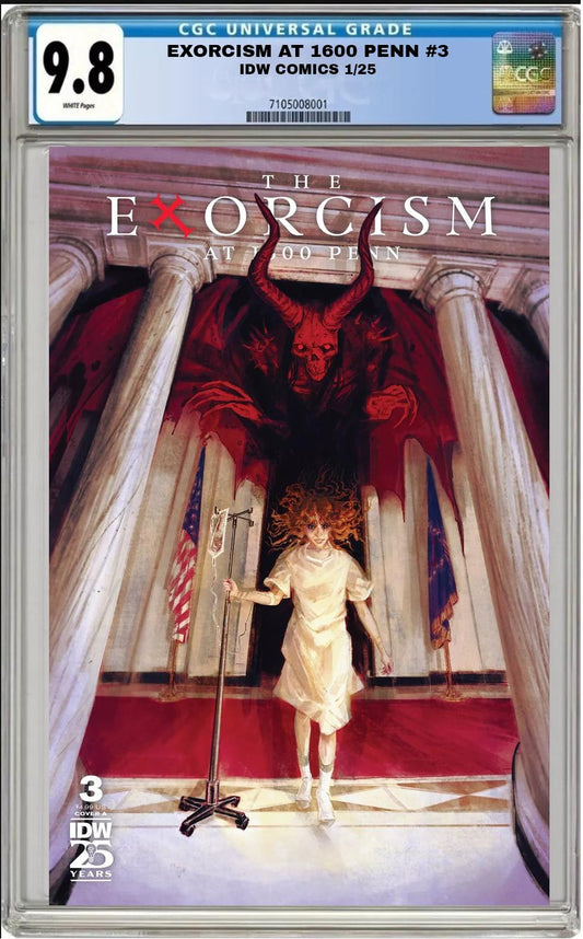 EXORCISM AT 1600 PENN #3 IDW 2025 CVR A DEL REY CGC 9.8 NM PRESALE 1/8