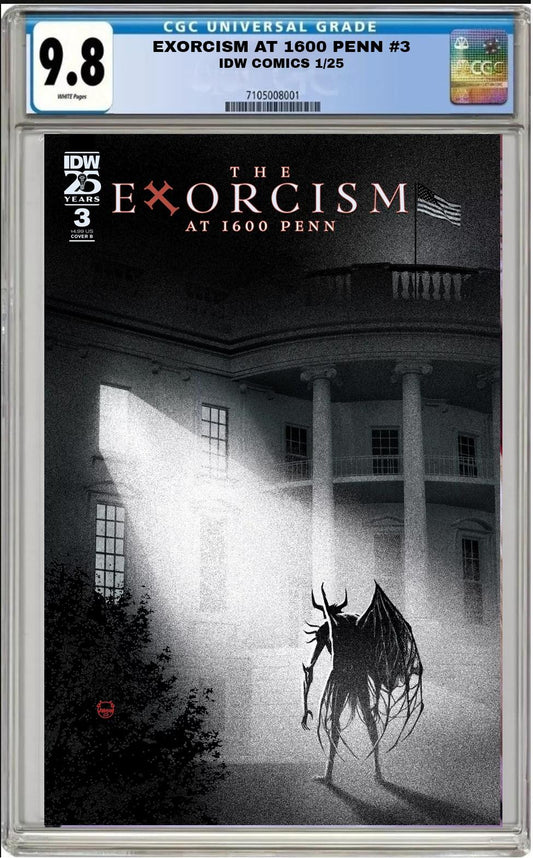 EXORCISM AT 1600 PENN #3 IDW 2025 CVR B JOHNSON VARIANT CGC 9.8 NM PRESALE 1/8