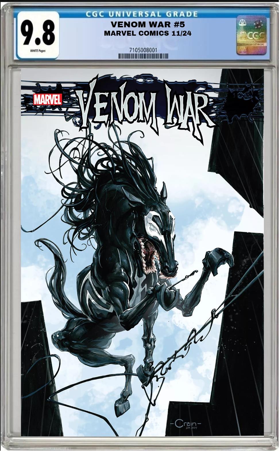 VENOM WAR #5 MARVEL CLAYTON CRAINE HORSE VARIANT 2024 CGC 9.8 NM PRESALE 11/28