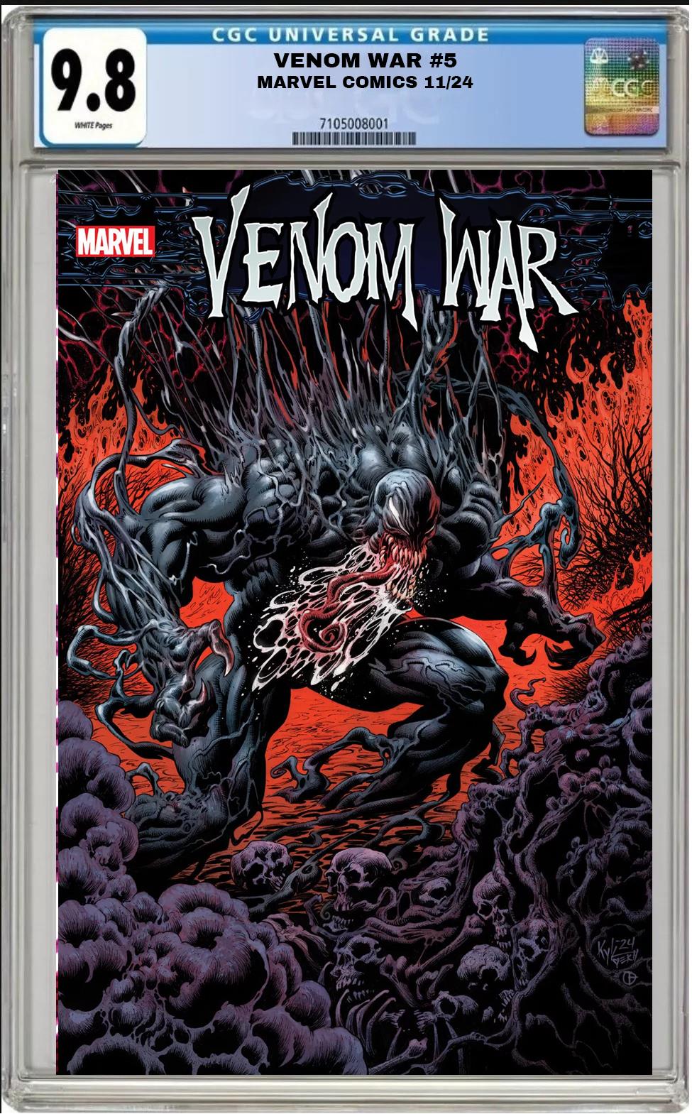 VENOM WAR #5 MARVEL 2024 KYLE HOTZ 1:25 VARIANT CGC 9.8 NM PRESALE 11/28