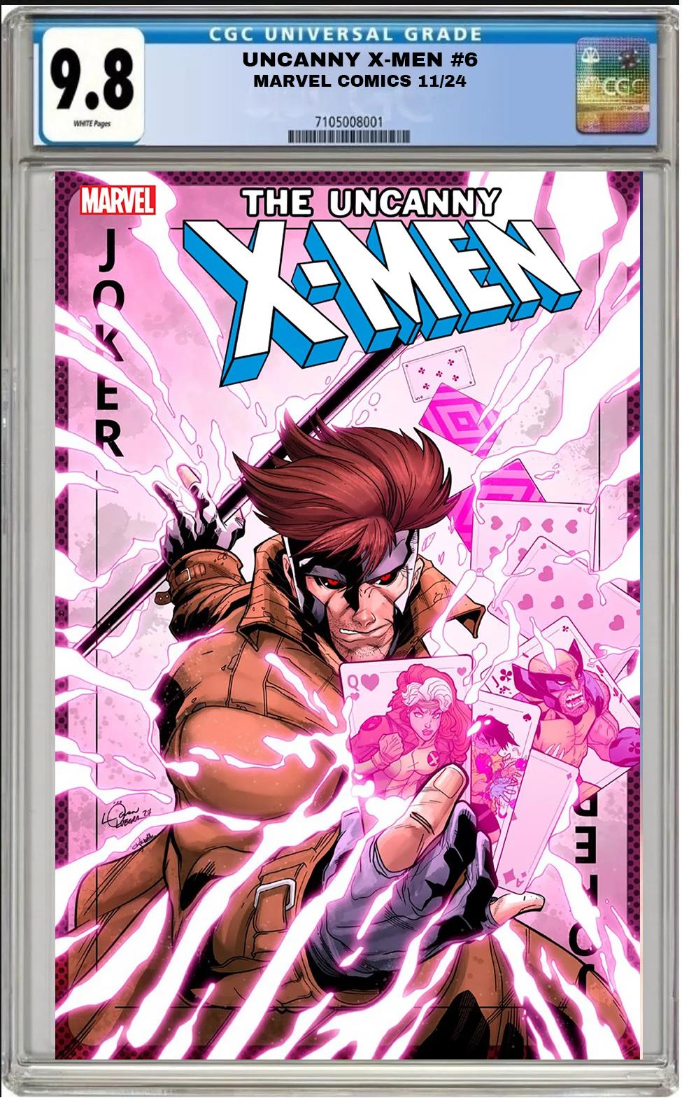 UNCANNY X-MEN #6 MARVEL 2024 LOGAN LUBIERA GAMBIT VARIANT CGC 9.8 PRESALE 11/28