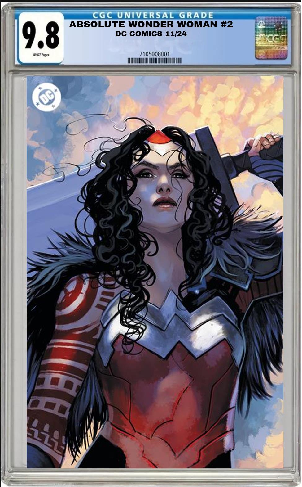 ABSOLUTE WONDER WOMAN #2 DC CVR E 1:50 HANS VIRGIN VARIANT CGC 9.8 PRESALE 11/27