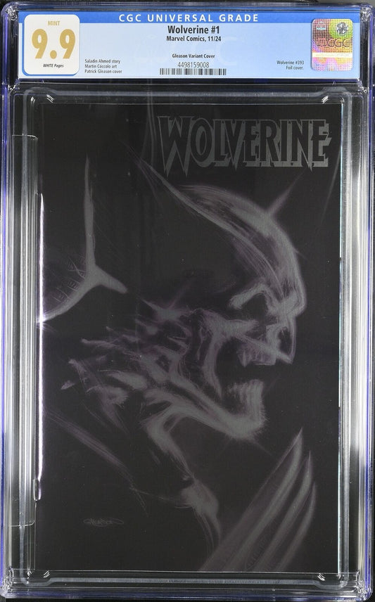 WOLVERINE #1 MARVEL GLEASON ADAMANTIUM HEAD FOIL VARIANT CGC 9.9 MINT NOT 9.8