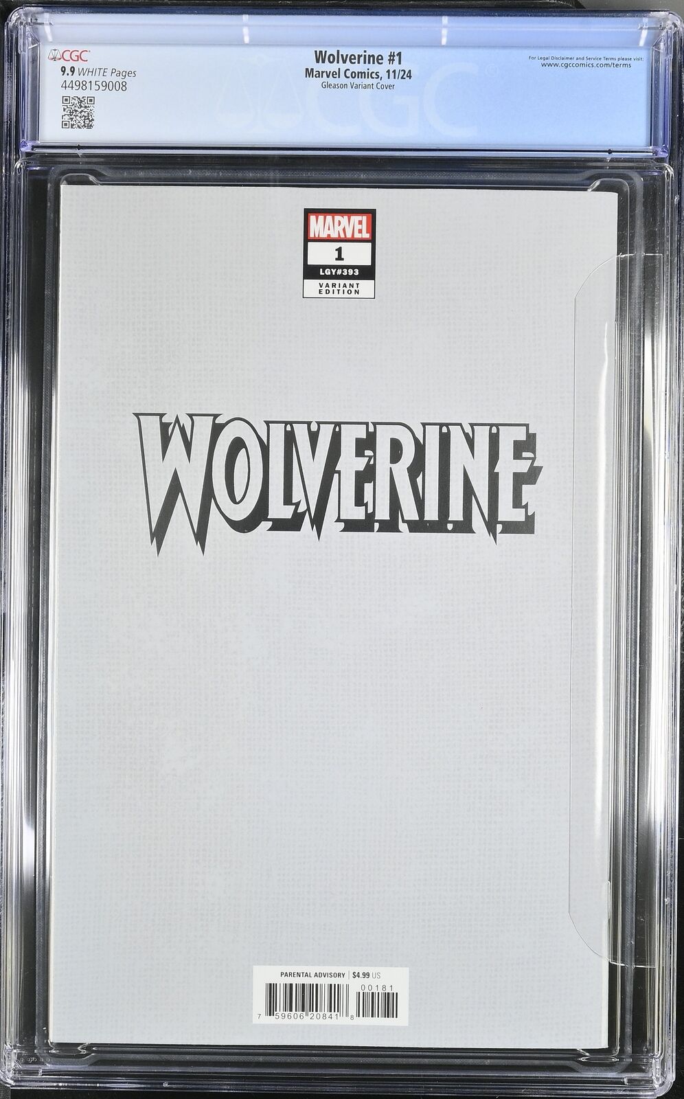 WOLVERINE #1 MARVEL GLEASON ADAMANTIUM HEAD FOIL VARIANT CGC 9.9 MINT NOT 9.8