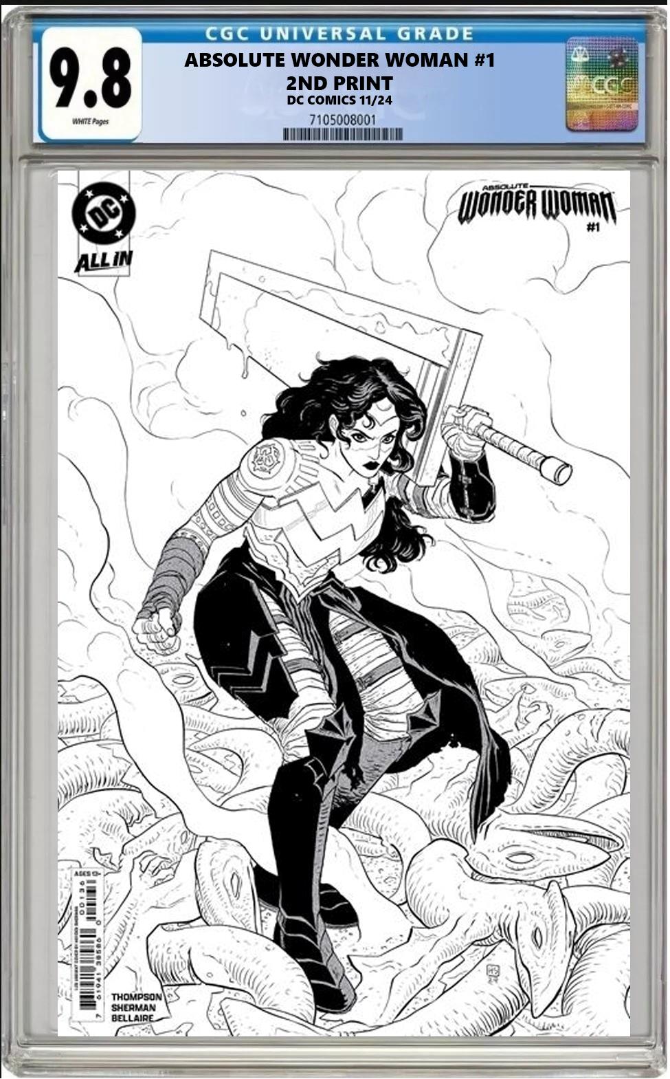 ABSOLUTE WONDER WOMAN #1 2ND PRINT 1:25 SHERMAN VARIANT CGC 9.8 NM PRESALE 11/27