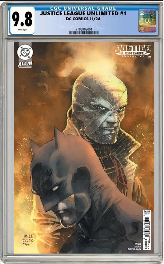 JUSTICE LEAGUE UNLIMITED #1 DC CVR M JIM LEE HUSH VARIANT CGC 9.8 PRESALE 11/27