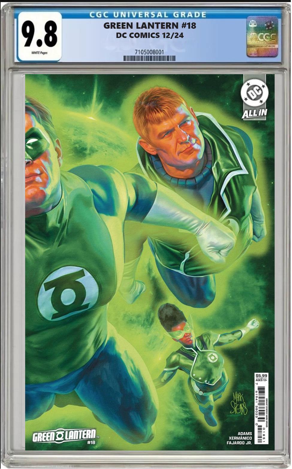 GREEN LANTERN #18 DC CVR C MARK SPEARS CONNECTING VARIANT CGC 9.8 PRESALE 12/11