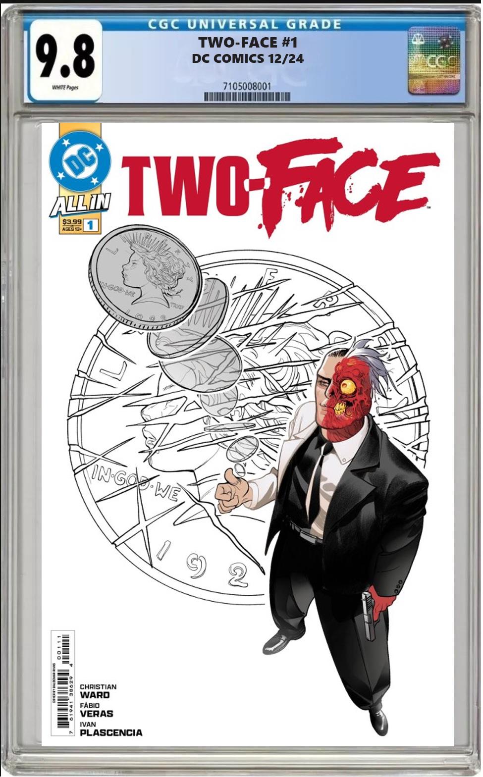 TWO FACE #1 DC 2024 CVR A BALDEMAR RIVAS CGC 9.8 NM PRESALE 12/4