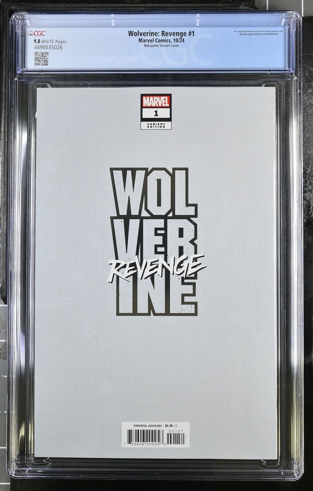 WOLVERINE: REVENGE #1 MARVEL 2024 DAVID NAKAYAMA FOIL VARIANT CGC 9.8 NM