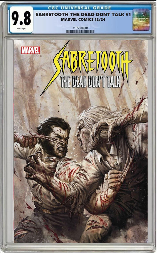 SABRETOOTH THE DEAD DONT TALK #1 MARVEL PARATORE VARIANT CGC 9.8 PRESALE 12/26