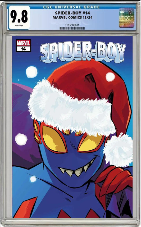 SPIDER-BOY 14 MARVEL NATACHA BUSTOS WINTER HOLIDAY VARIANT CGC 9.8 PRESALE 12/26