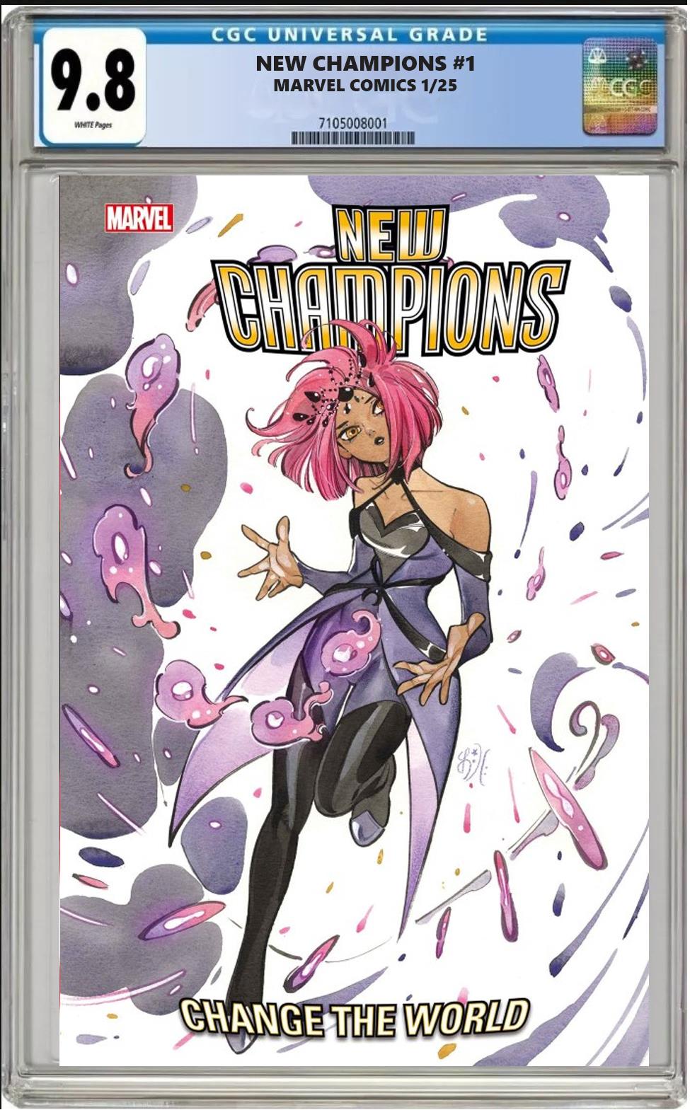 NEW CHAMPIONS #1 MARVEL PEACH MOMOKO VARIANT CGC 9.8 NM PRESALE 1/9/2025