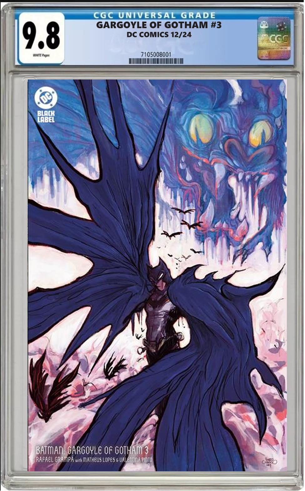 BATMAN GARGOYLE OF GOTHAM #3 DC 1:50 PEDRO COBIACO VARIANT CGC 9.8 PRESALE 12/26