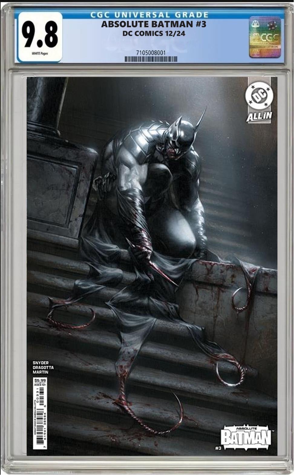 ABSOLUTE BATMAN #3 DC CVR C GABRIELLE DELL'OTTO VARIANT CGC 9.8 NM PRESALE 12/18