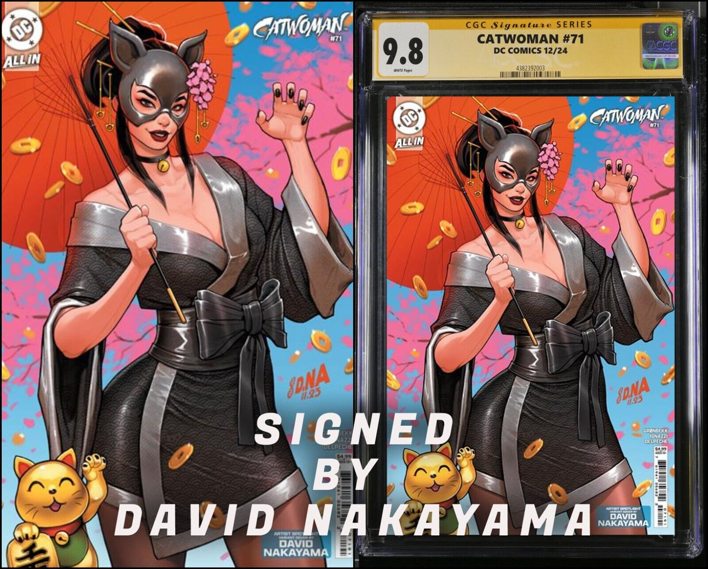 CATWOMAN #71 CGC SS/RAW DAVID NAKAYAMA SPOT VARIANT SIGNED PRESALE MEGACON 2025