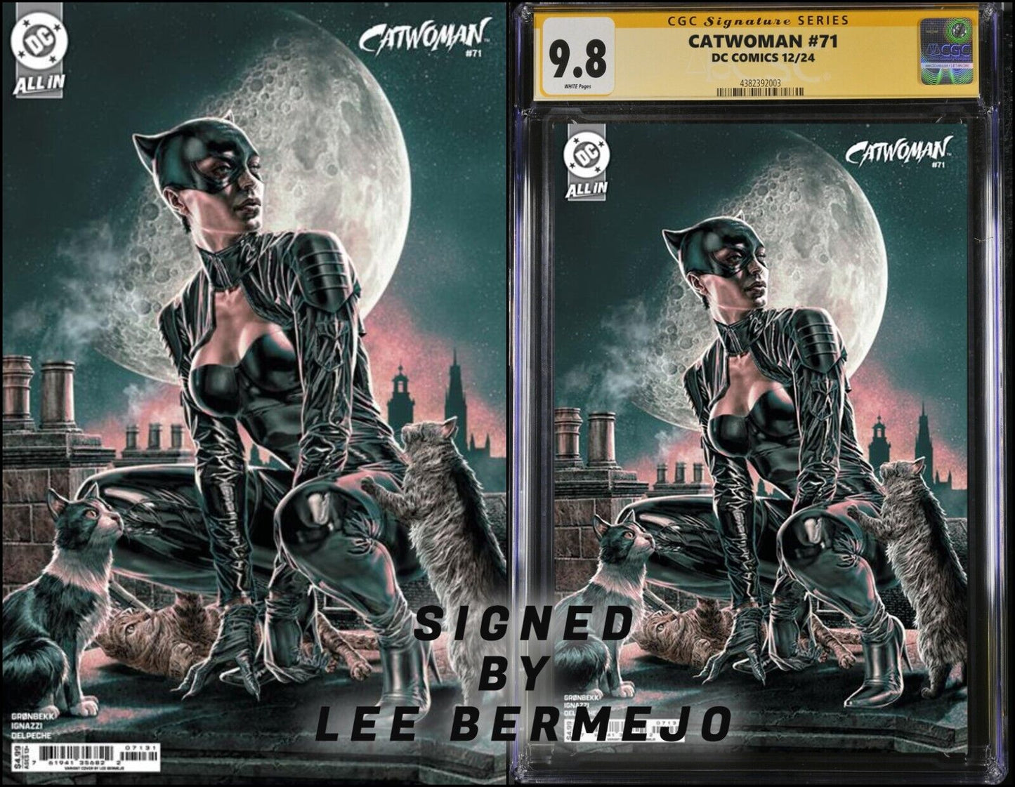 CATWOMAN #71 DC CGC SS/RAW LEE BERMEJO VARIANT SIGNED PRESALE MEGACON 2025 NM