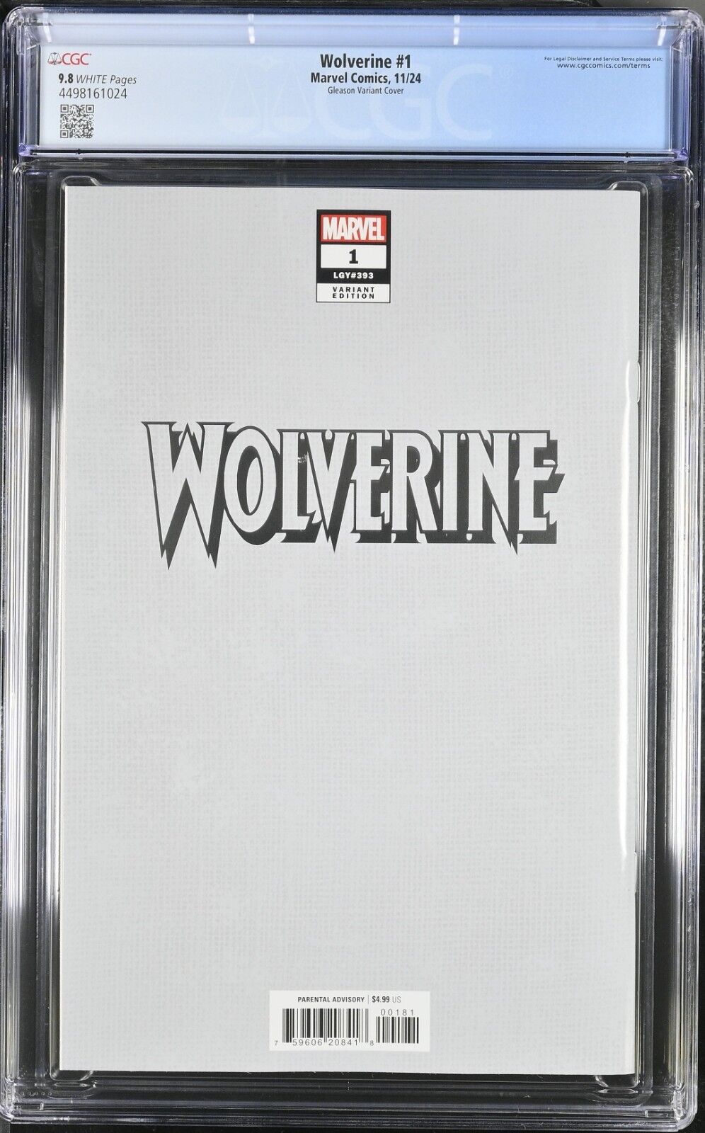 Wolverine #1 (2024) CGC 9.8 Patrick Gleason Foil Variant Marvel Comics X-Men