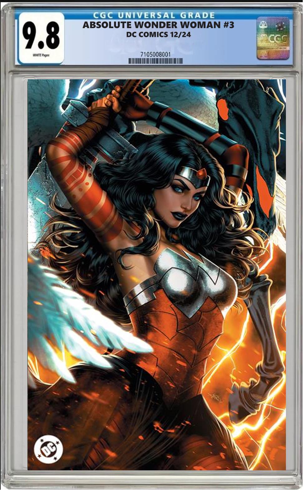 ABSOLUTE WONDER WOMAN #3 DC 1:50 ARIEL DIAZ VIRGIN VARIANT CGC 9.8 PRESALE 12/26