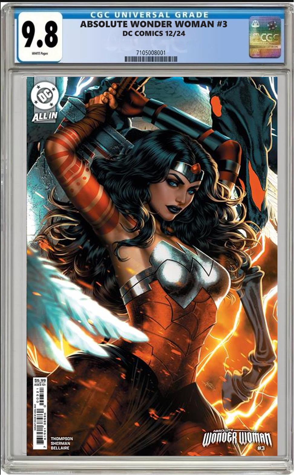 ABSOLUTE WONDER WOMAN #3 DC CVR B ARIEL DIAZ VARIANT CGC 9.8 NM PRESALE 12/26