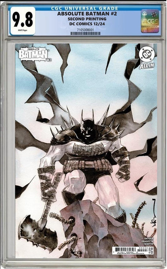 ABSOLUTE BATMAN #2 DC DUSTIN NGUYEN 2ND PRINT VARIANT CGC 9.8 NM PRESALE 12/26