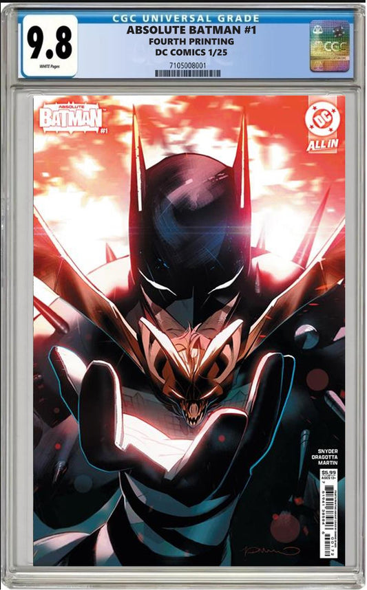 ABSOLUTE BATMAN #1 DC 4TH PRINT SIMONE DI MEO VARIANT CGC 9.8 NM PRESALE 12/26