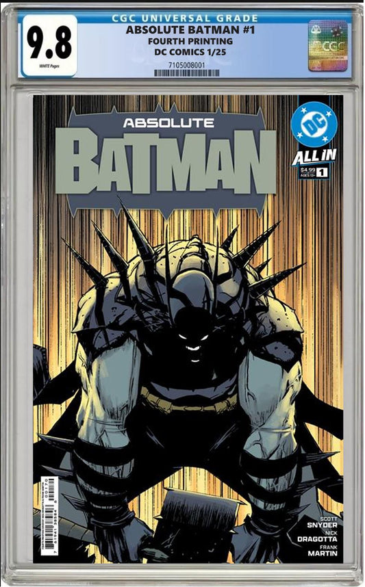 ABSOLUTE BATMAN #1 DC 4TH PRINT CVR A NICK DRAGOTTA CGC 9.8 NM PRESALE 12/26