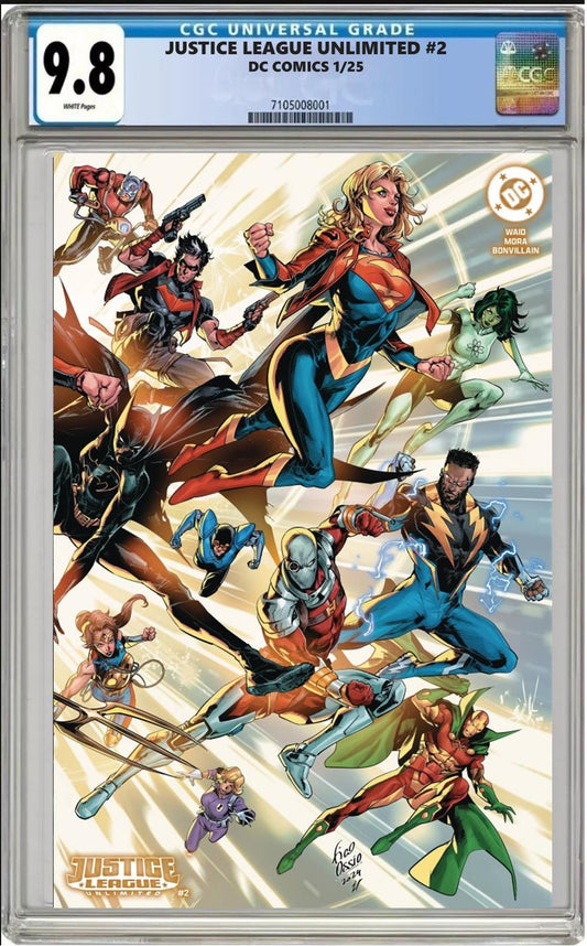 JUSTICE LEAGUE UNLIMITED #2 DC FICO OSSIO FOIL VARIANT CGC 9.8 NM PRESALE 12/26