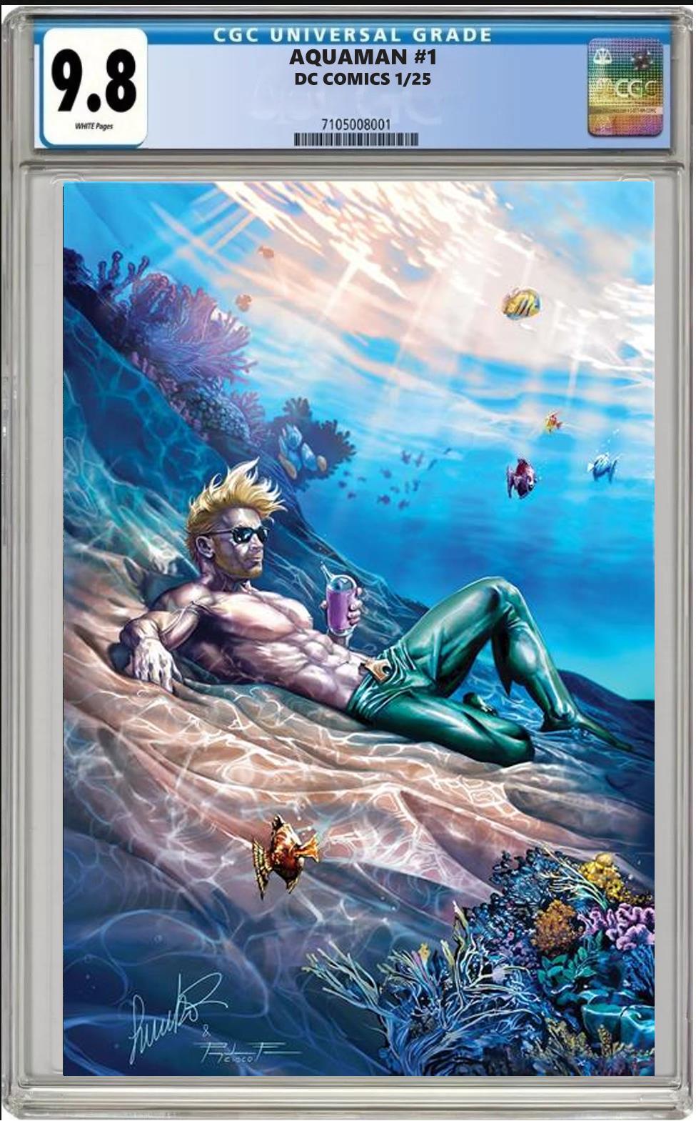 AQUAMAN #1 DC 1:25 SALVADOR LARROCA VARIANT CGC 9.8 NM PRESALE 1/8/2025