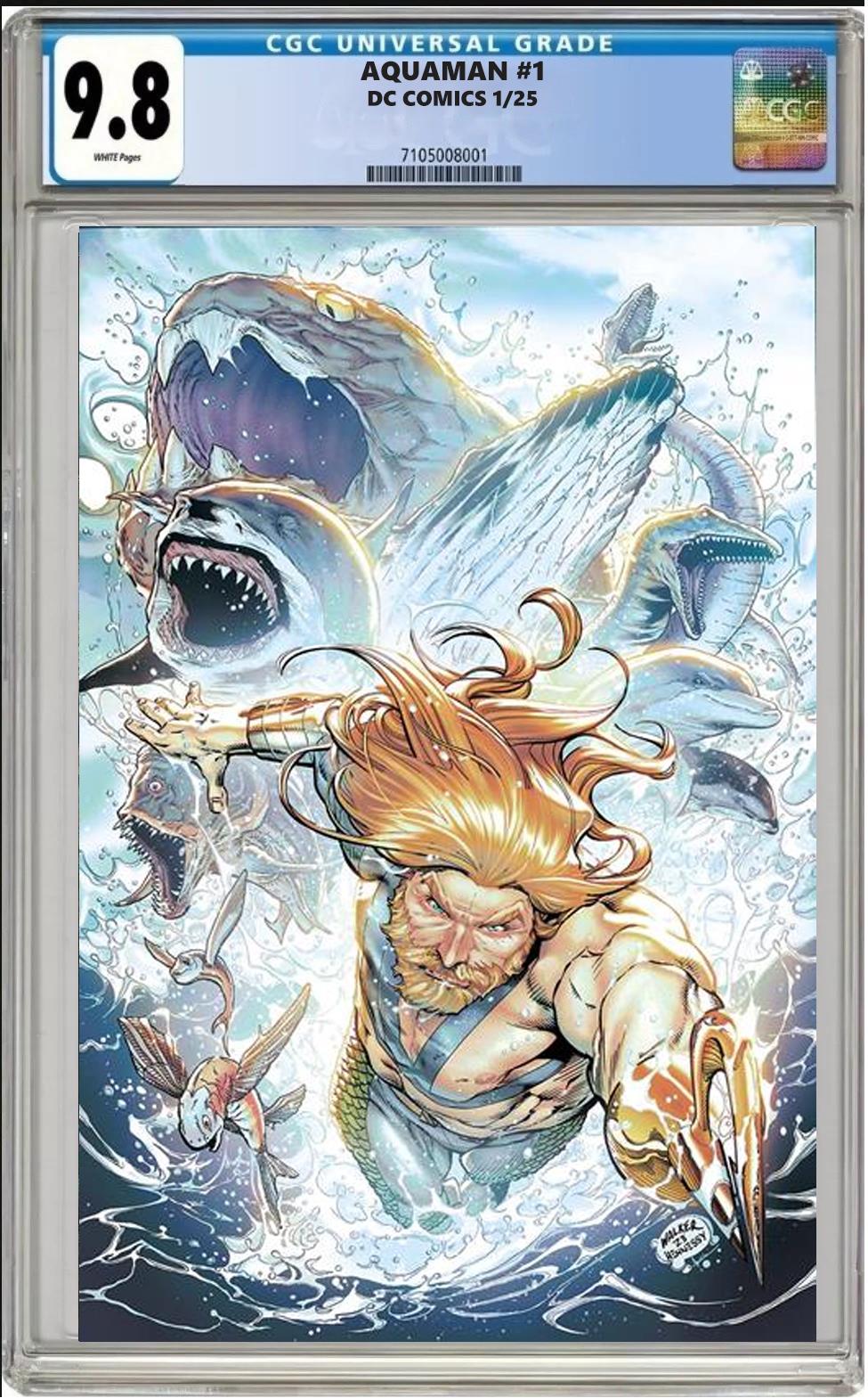 AQUAMAN #1 DC BRAD WALKER DEEP SEA GLOSS FOIL VARIANT CGC 9.8 NM PRESALE 1/8/25