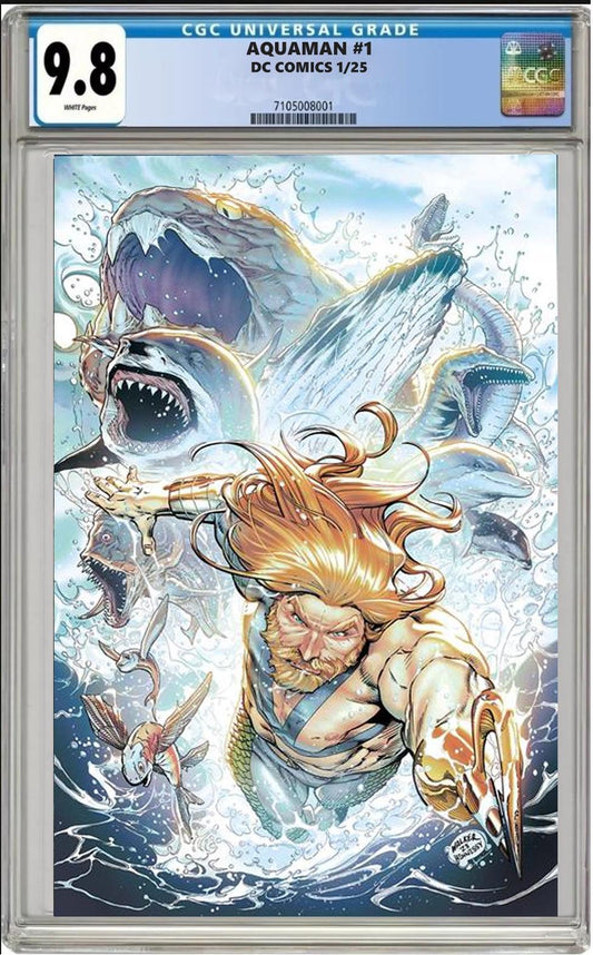 AQUAMAN #1 DC BRAD WALKER DEEP SEA GLOSS FOIL VARIANT CGC 9.8 NM PRESALE 1/8/25