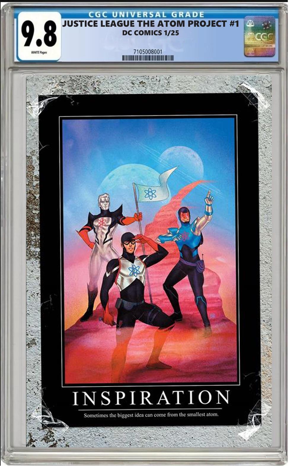 JUSTICE LEAGUE THE ATOM PROJECT #1 DC 1:25 KEVIN WADA VARIANT CGC 9.8 PRESALE