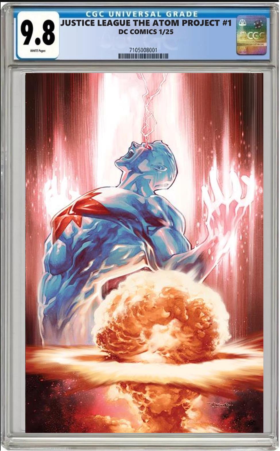 JUSTICE LEAGUE THE ATOM PROJECT #1 DC SEGOVIA FOIL VARIANT CGC 9.8 PRESALE 1/25