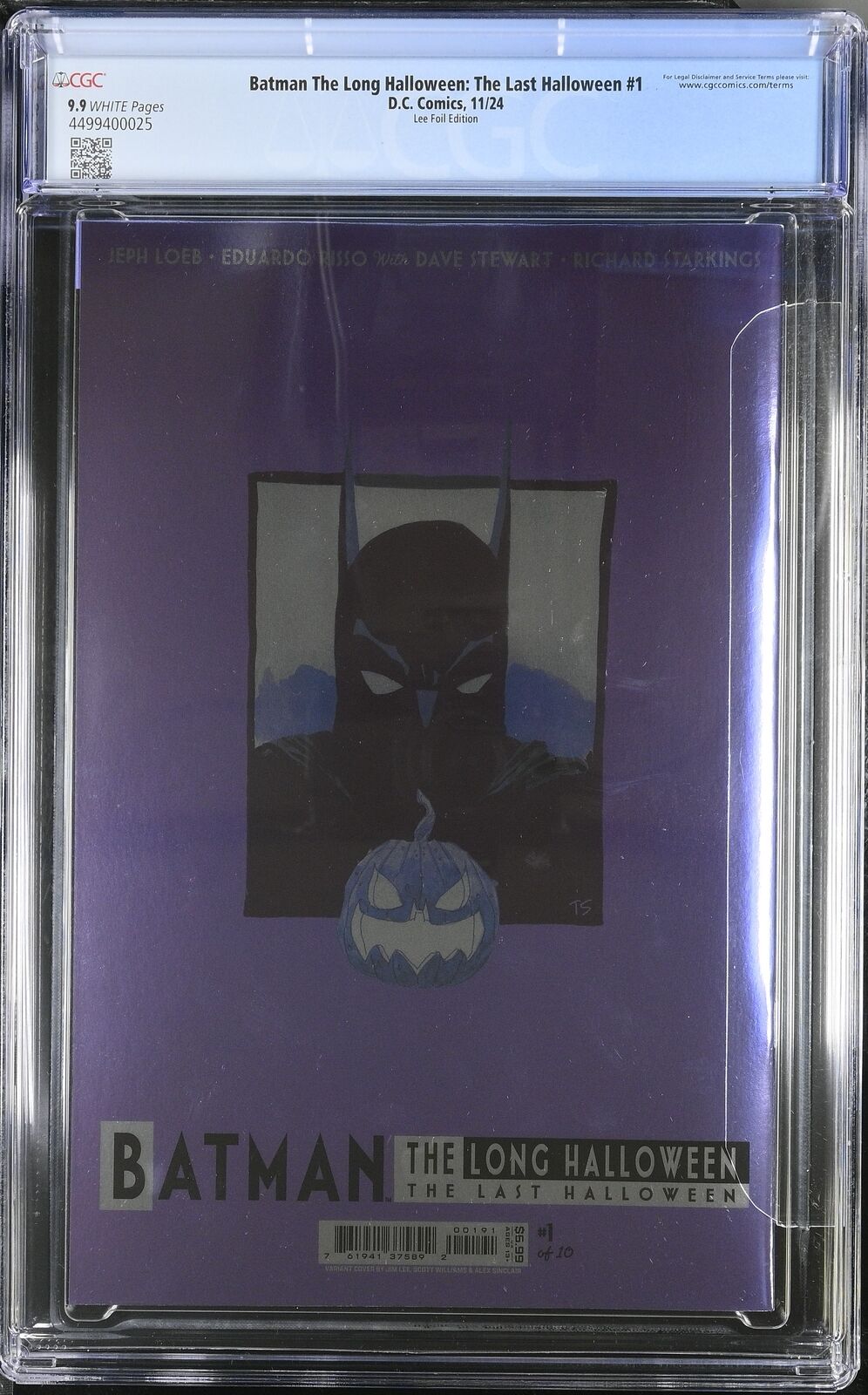 BATMAN THE LONG HALLOWEEN LAST #1 DC JIM LEE FOIL VARIANT CGC 9.9 MINT NOT 9.8