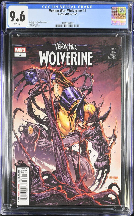 VENOM WAR WOLVERINE #1 MARVEL COMICS 2024 KEN LASHLEY MAIN COVER CGC 9.6 NM+