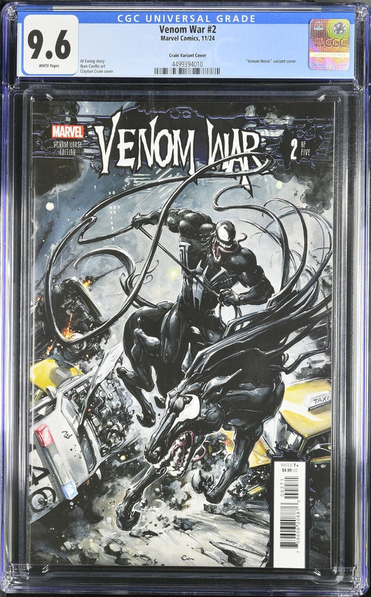 VENOM WAR #2 MARVEL COMICS 2024 CLAYTON CRAIN VENOM HORSE VARIANT CGC 9.6 NM+