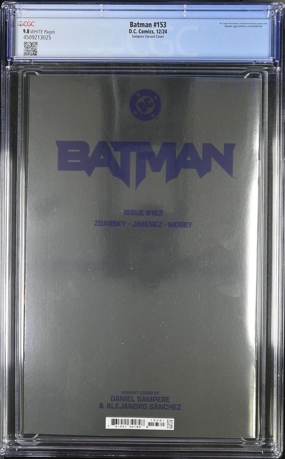 BATMAN #153 DC COMICS 2024 DANIEL SAMPERE FOIL VARIANT CGC 9.8 NM