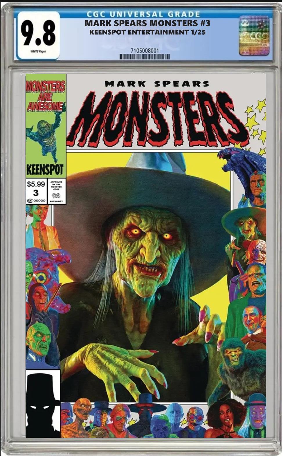 MARK SPEARS MONSTERS #3 KEENSPOT CVR E WITCH VARIANT CGC 9.8 NM PRESALE 1/29/25