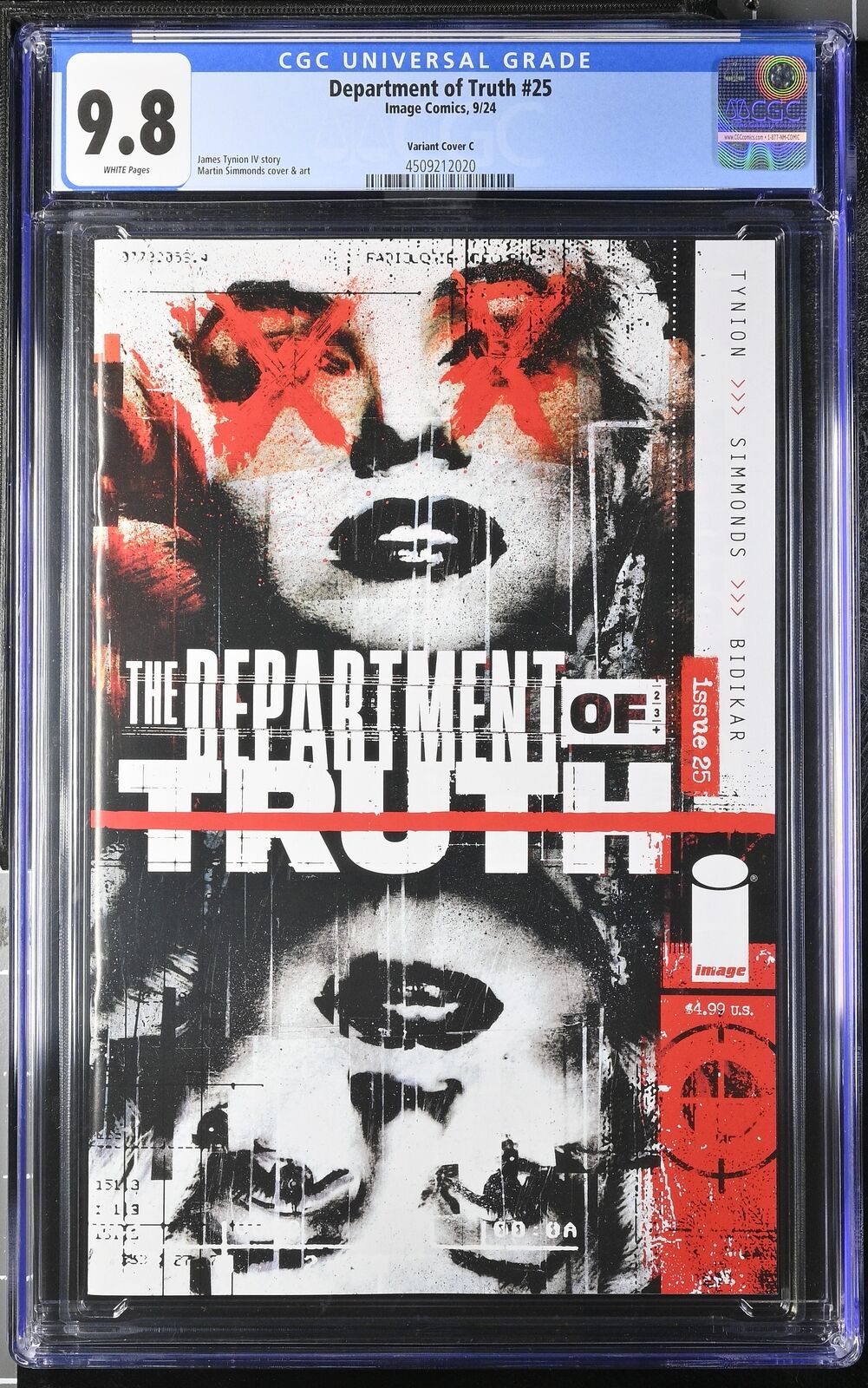 DEPARTMENT OF TRUTH #25 IMAGE COMICS 1:10 MARTIN SIMMONDS VARIANT CGC 9.8 NM/MT