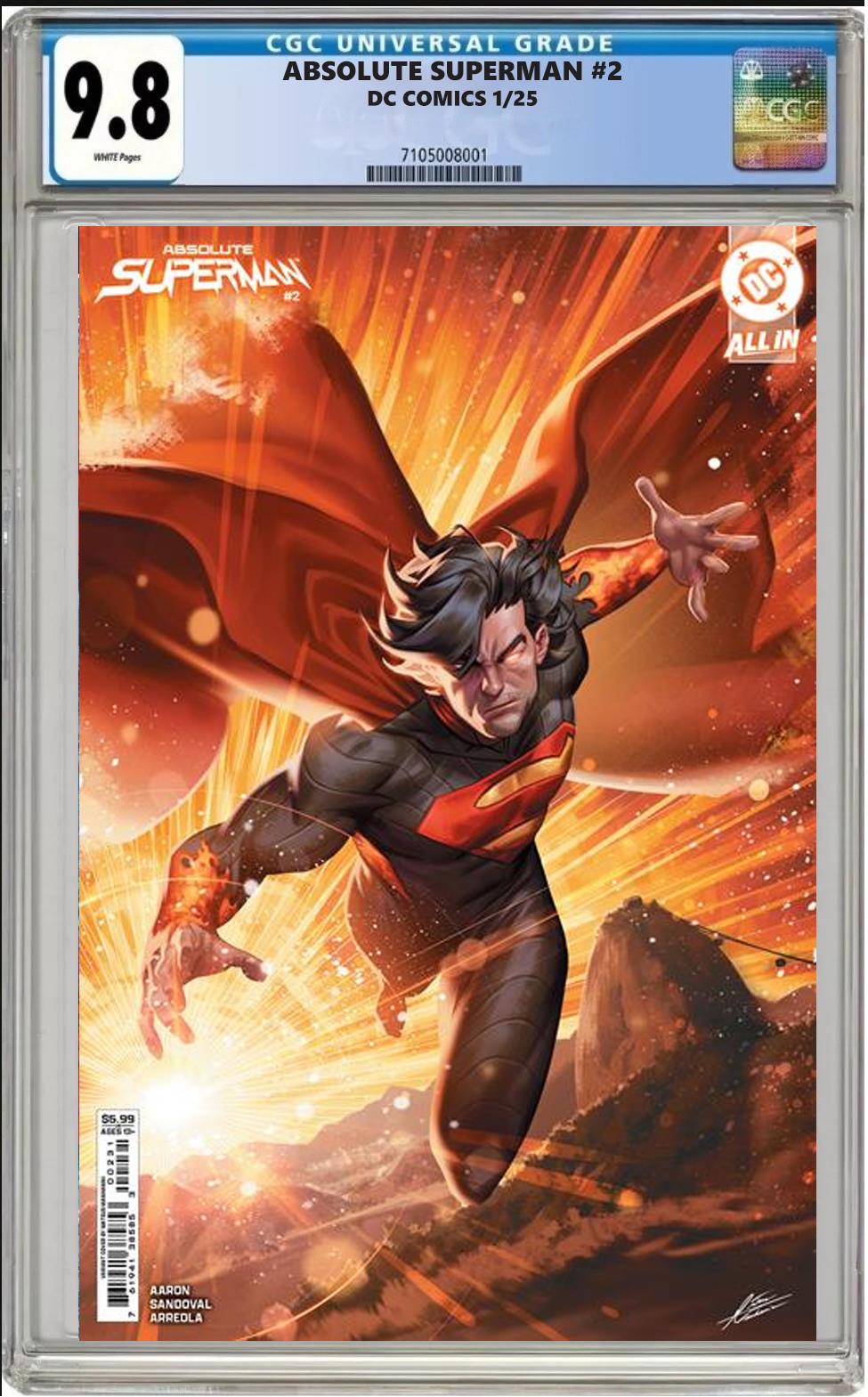 ABSOLUTE SUPERMAN #2 DC 2024 CVR C MANHANINI VARIANT  CGC 9.8 NM PRESALE 12/4