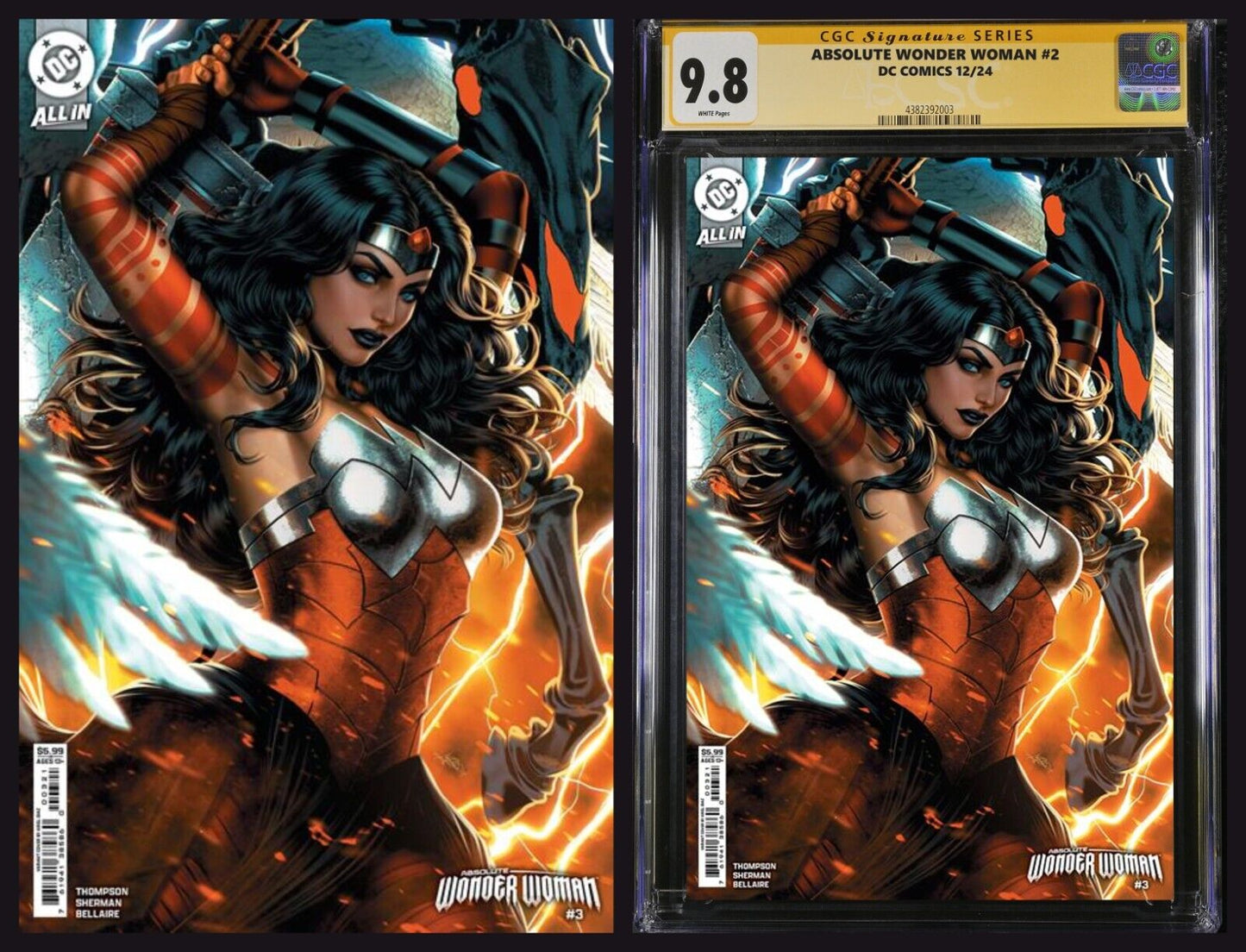 ABSOLUTE WONDER WOMAN #3 DC CGC SS/RAW ARIEL DIAZ SIGNED/REMARK PRESALE MEGACON