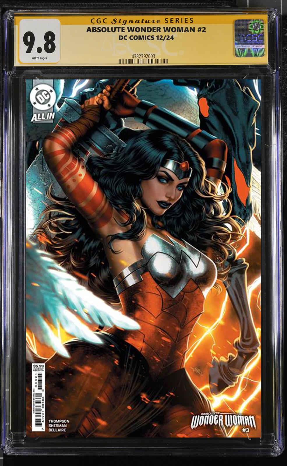 ABSOLUTE WONDER WOMAN #3 DC CGC SS/RAW ARIEL DIAZ SIGNED/REMARK PRESALE MEGACON