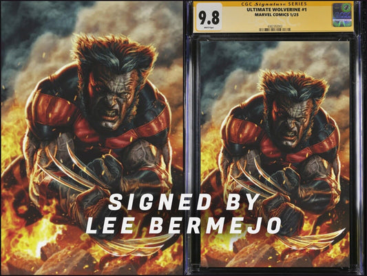 ULTIMATE WOLVERINE #1 CGC SS/RAW 1:100 BERMEJO SIGNED/REMARK PRESALE MEGACON NM