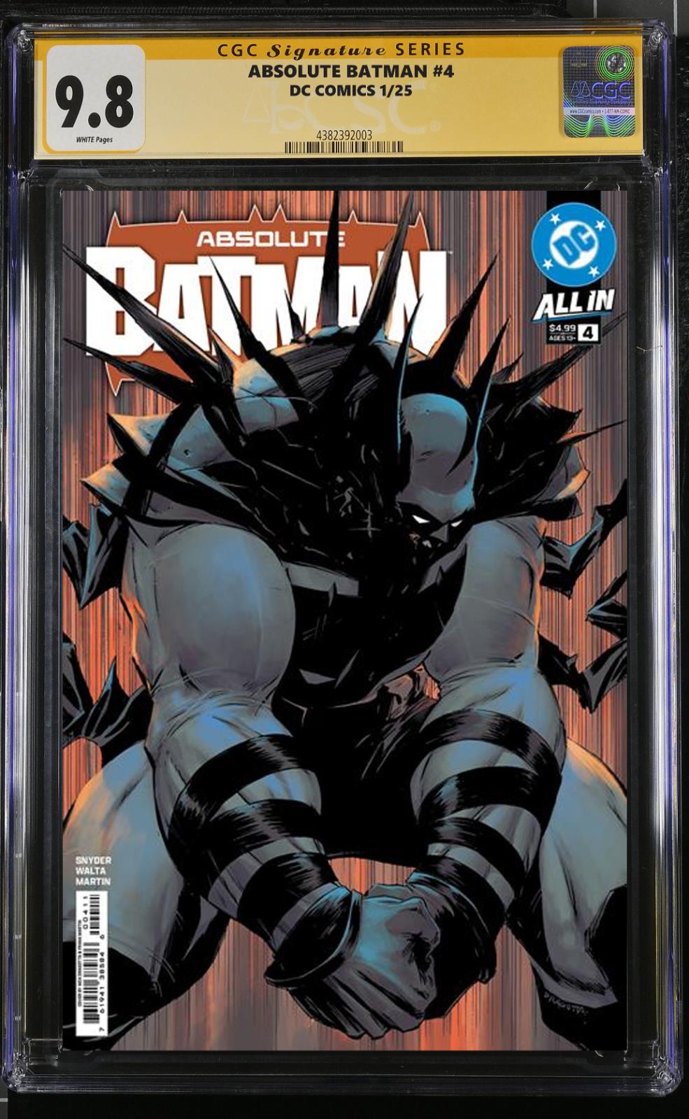 ABSOLUTE BATMAN #4 DC CGC/RAW CVR PICK SCOTT SNYDER SIGNED PRESALE MEGACON 2025