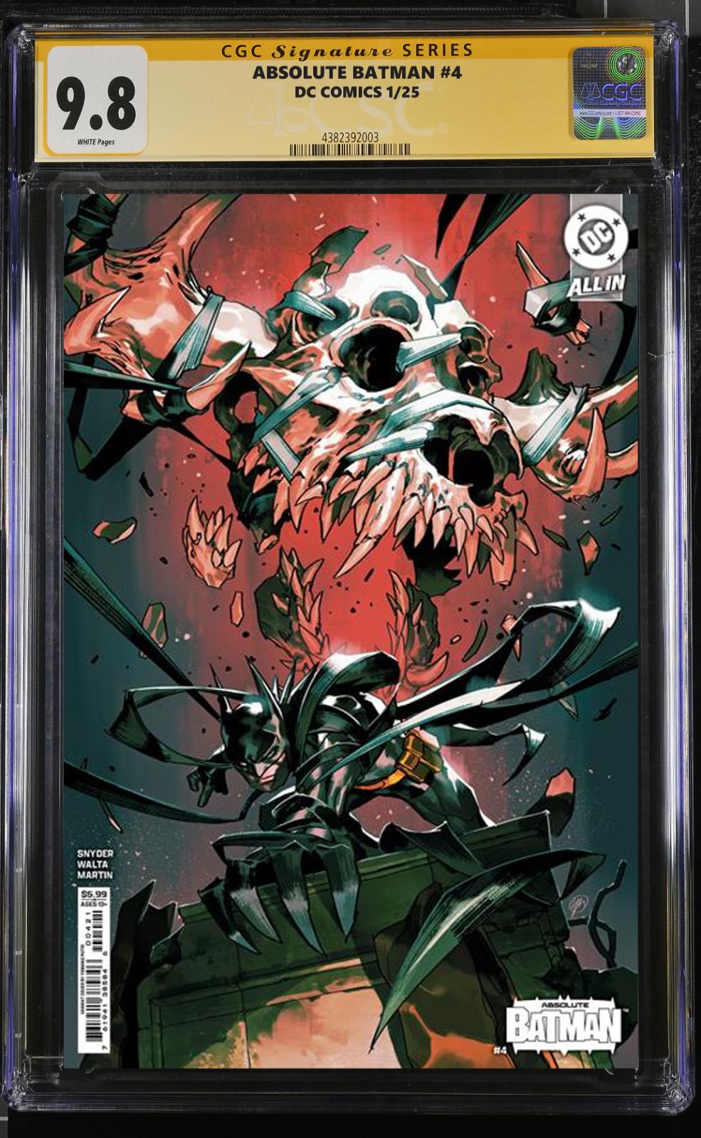 ABSOLUTE BATMAN #4 DC CGC/RAW CVR PICK SCOTT SNYDER SIGNED PRESALE MEGACON 2025