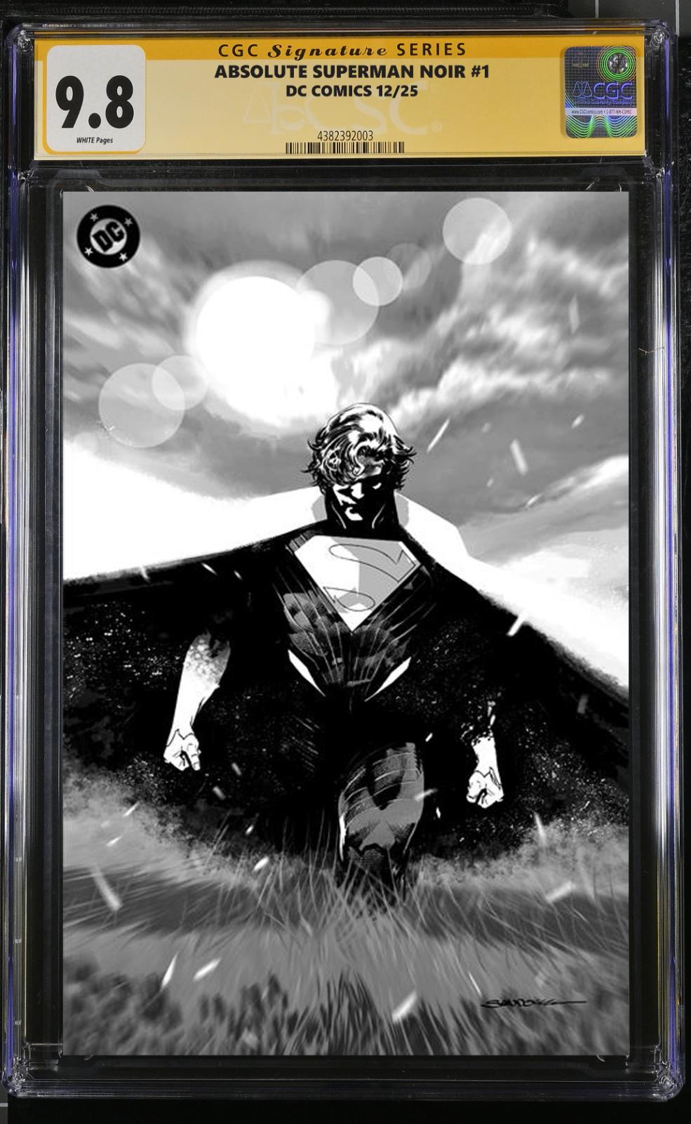 ABSOLUTE SUPERMAN NOIR #1 CGC/RAW RAFA SANDOVAL SIGNED/REMARKED PRESALE MEGACON